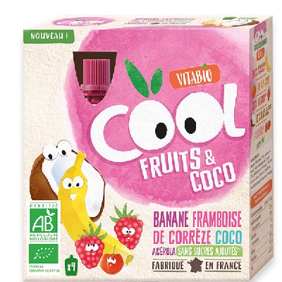 Cool Fruits Banane/Framboise/Coco 4x90g